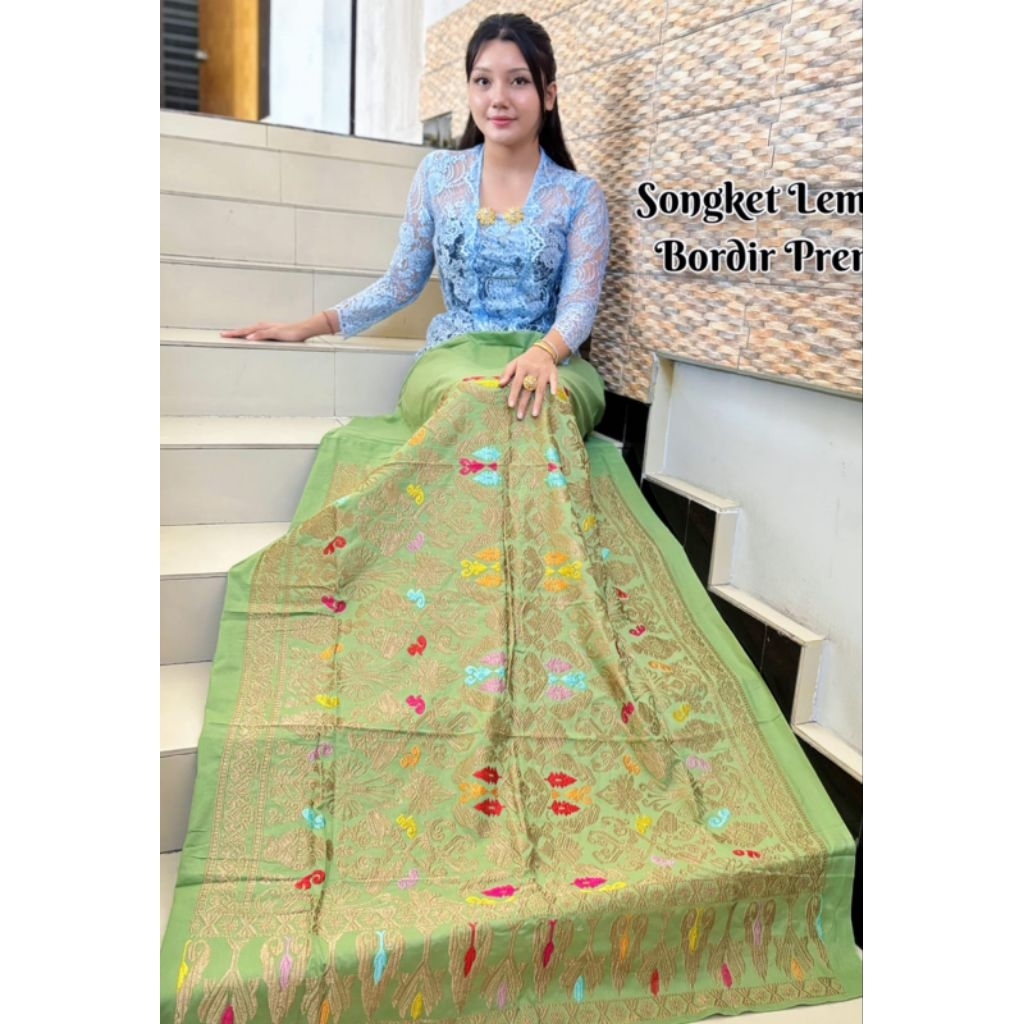 KAMEN KATUN LEMBARAN SONGKET BORDIR PREMIUM MOTIF 03/ KAIN BORDIR SONGKET BALI LEMBARAN