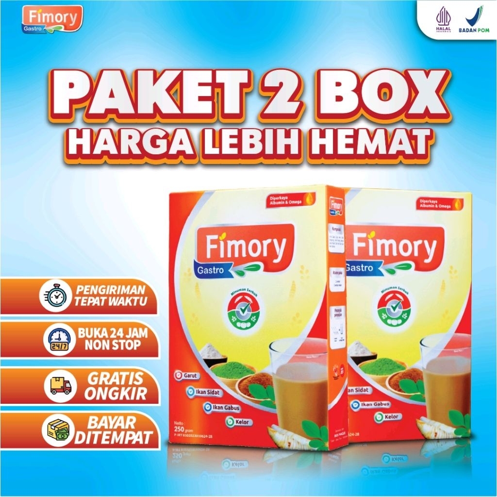 

Paket 2 Box Fimory Gastro Original Sereal Umbi Garut Asam Lambung