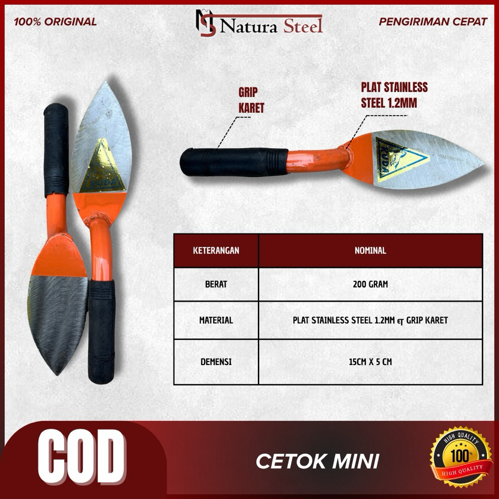 Cetok Stainless Cetok Galur Sendok Semen Asli