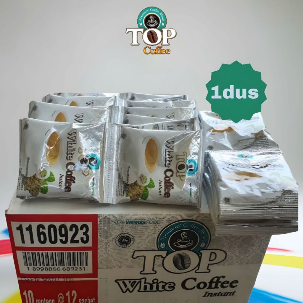 

Top White Coffee 21g 1 dus/karton isi 10 renceng 120 sachet