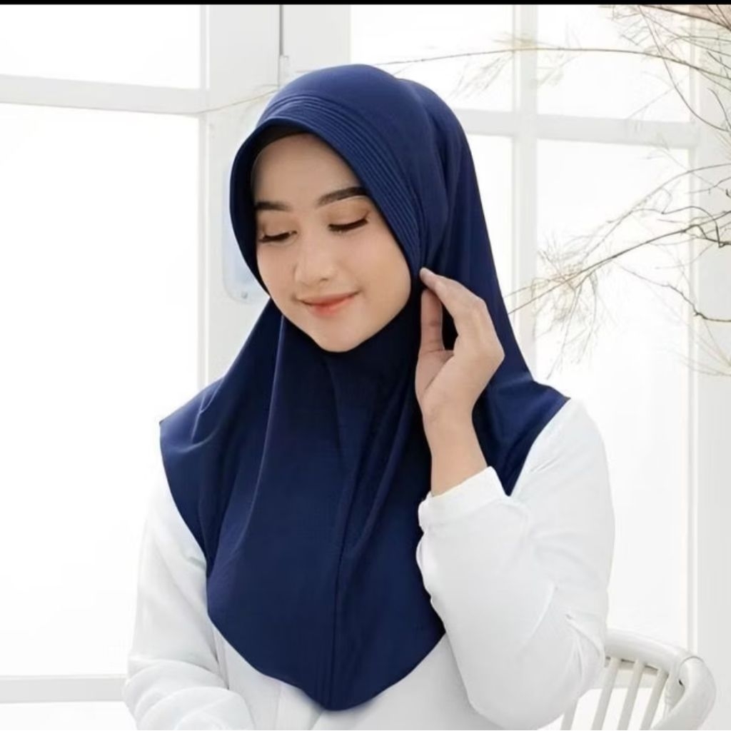 bergo hamidah ukuran S M L bahan jersey premium