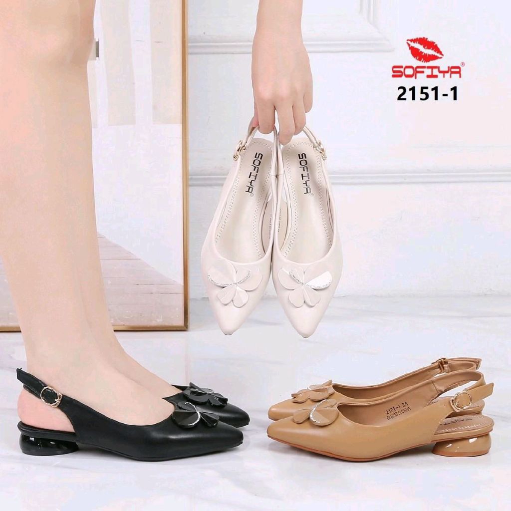 2151-1 sepatu heels tali belakang import wanita sofiya kekinian