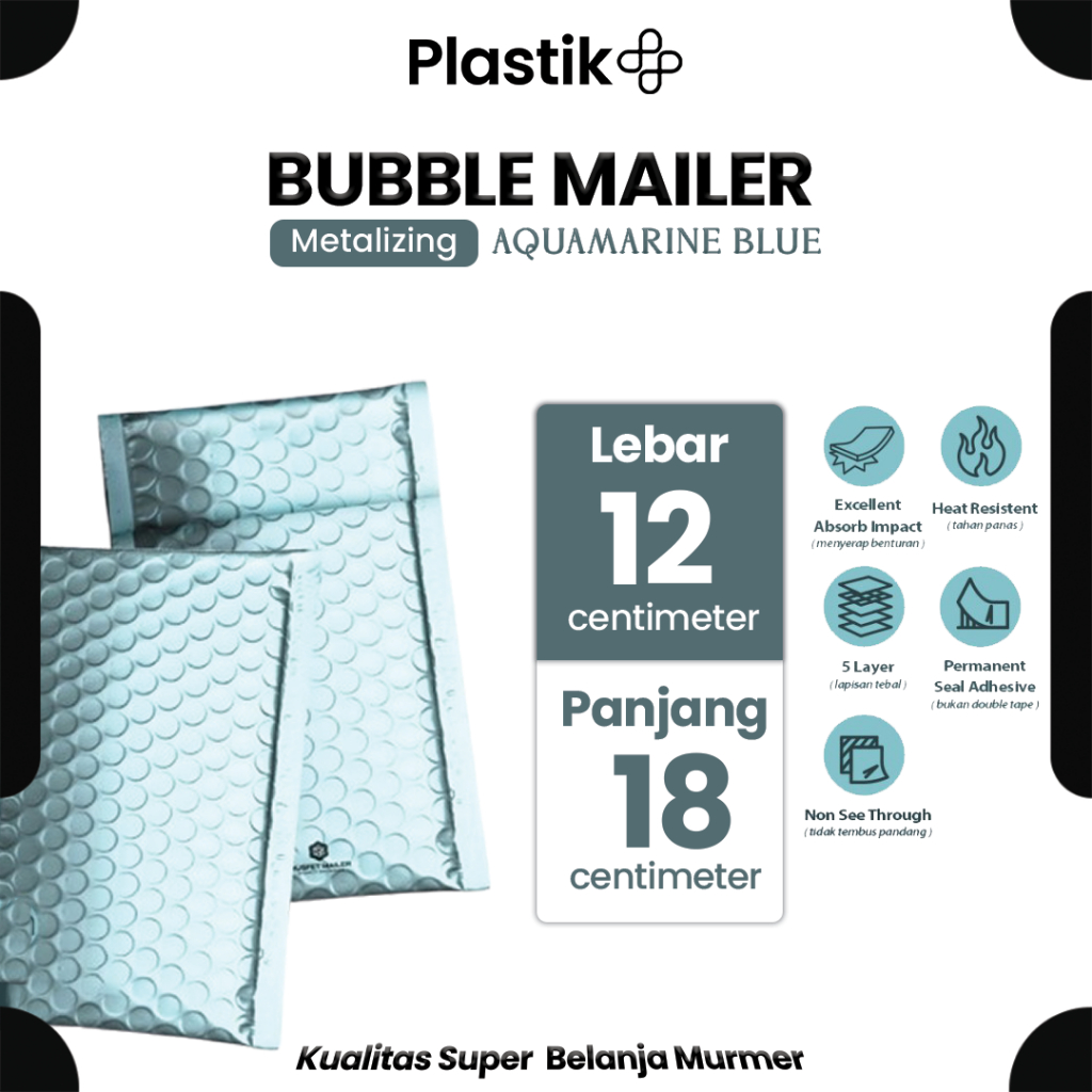 

AMPLOP BUBBLE MURAH|BUBBLE MAILER|BUBBLE PACKING LIGHT BLUE METAL12x18