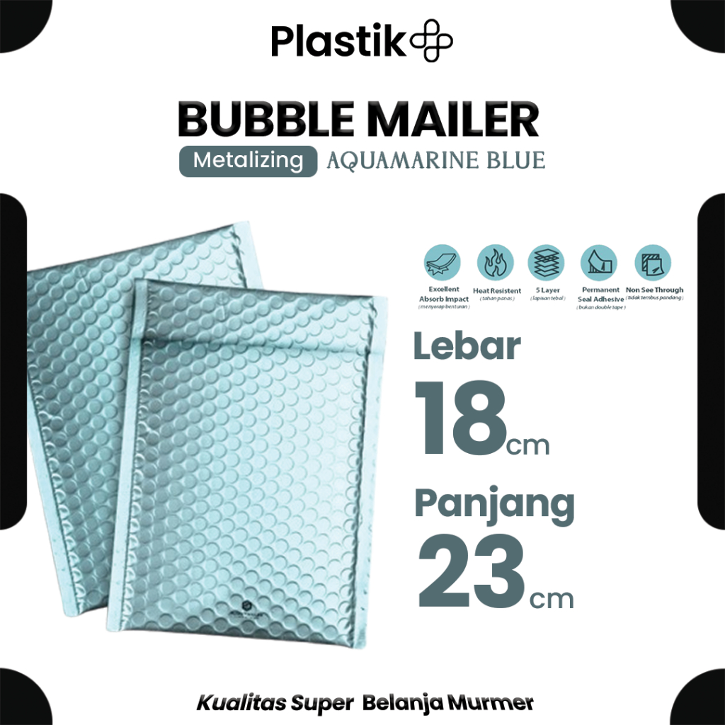 

AMPLOP BUBBLE MURAH|BUBBLE MAILER|BUBBLE PACKING LIGHT BLUEMETAL 18X23