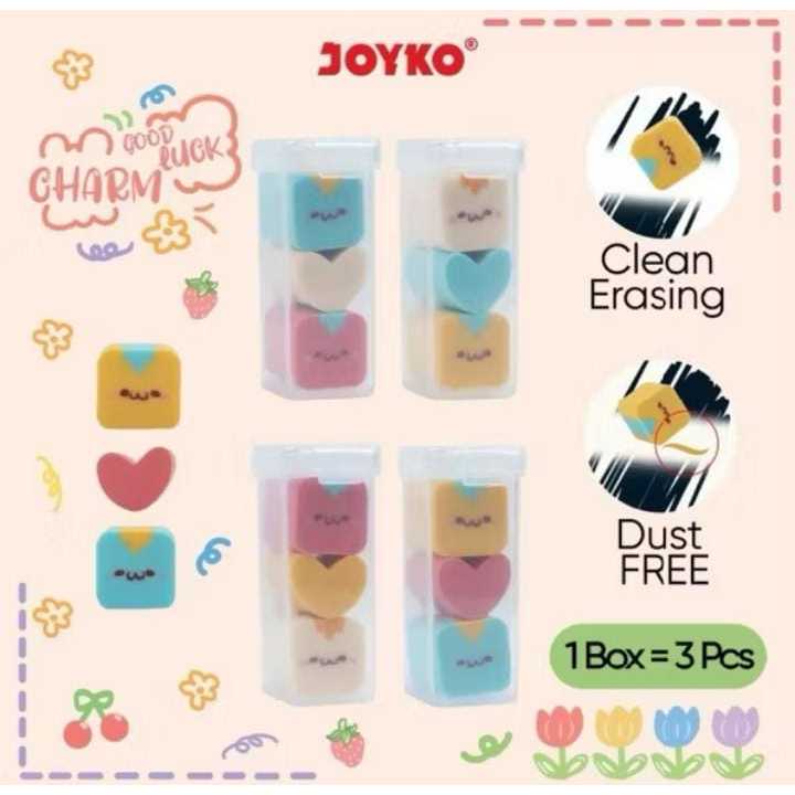 

( 5 TUBE ) Penghapus Eraser Joyko ER-134 Good Luck Charm 1 TUBE ISI 3 BIJI PENGHAPUS