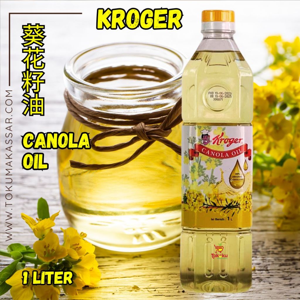 

Kroger Canola Oil 100% Pure 1 ltr - Minyak Kanola / Minyak Canola 1 Liter