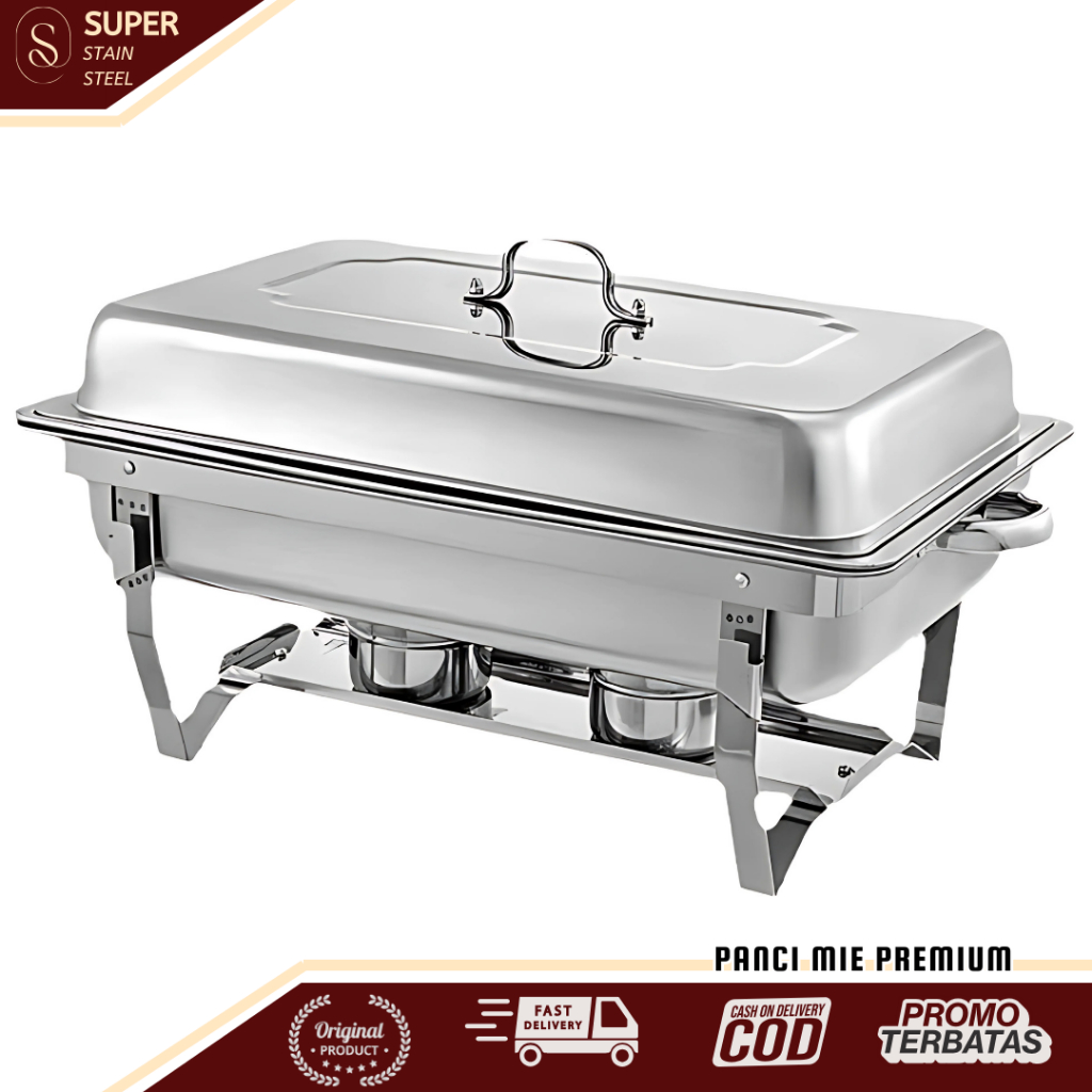 Super Stain Steel - Chafing Dish Pemanas Makanan | Wadah Saji Chafer Prasmanan