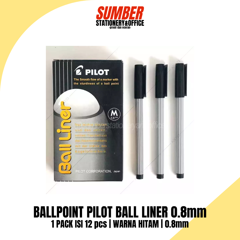 

Pulpen Ballpoint Pilot Balliner Japan 0.8mm (per lusin)