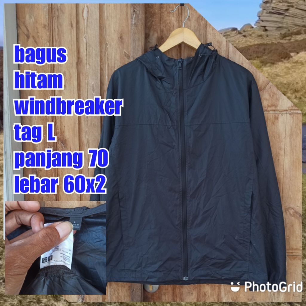 jaket gunung outdoor olahraga running senam gowes tek tok windbreaker uniqlo