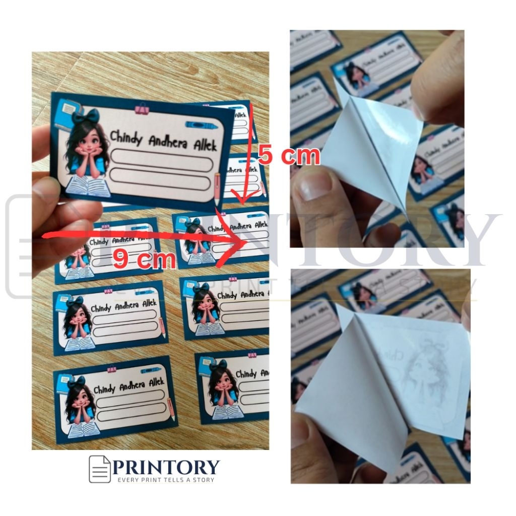 

Label Buku Nama Custom – Sticker Glossy Premium 5x9cm | 1 Pack Isi 10pcs