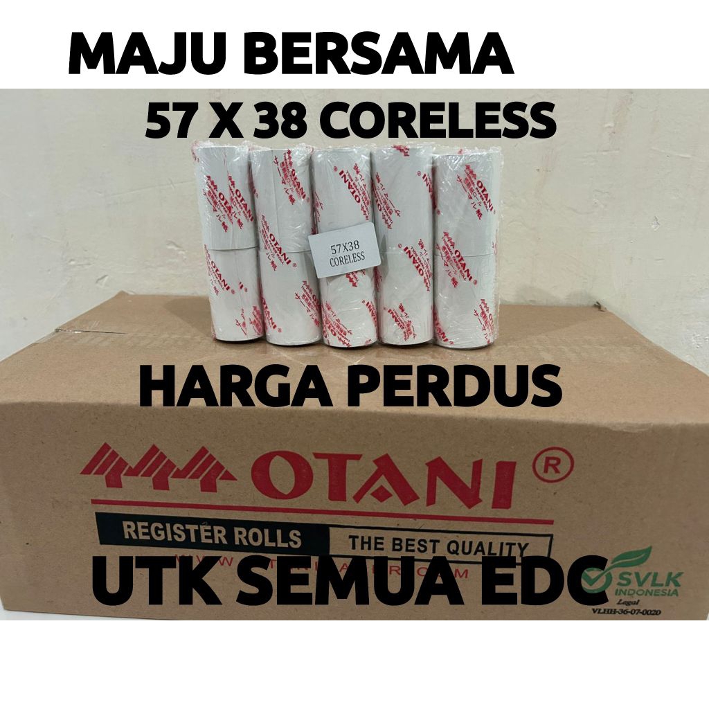

Kertas Struk Thermal Edc 57x38 CORELESS Merk Otani Harga Perdus