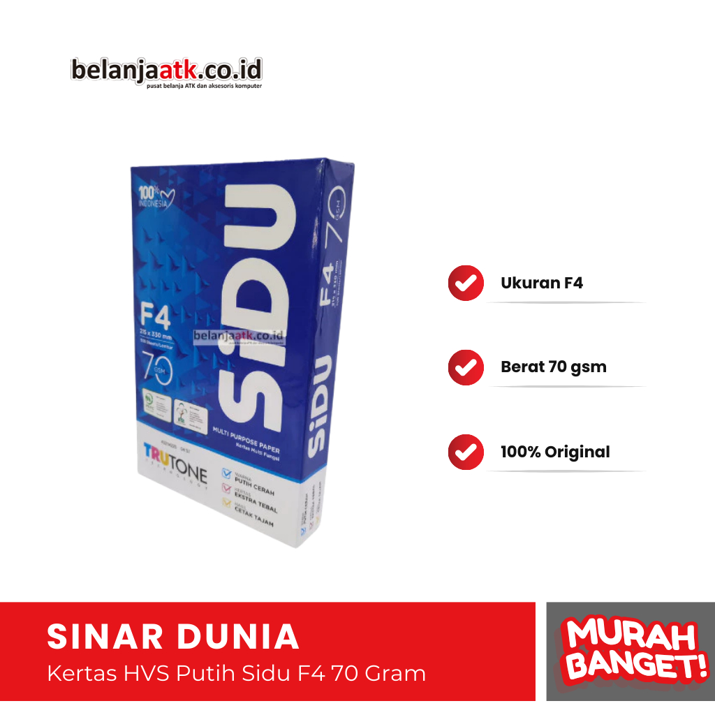 

Kertas HVS Putih Sidu F4 70 Gram