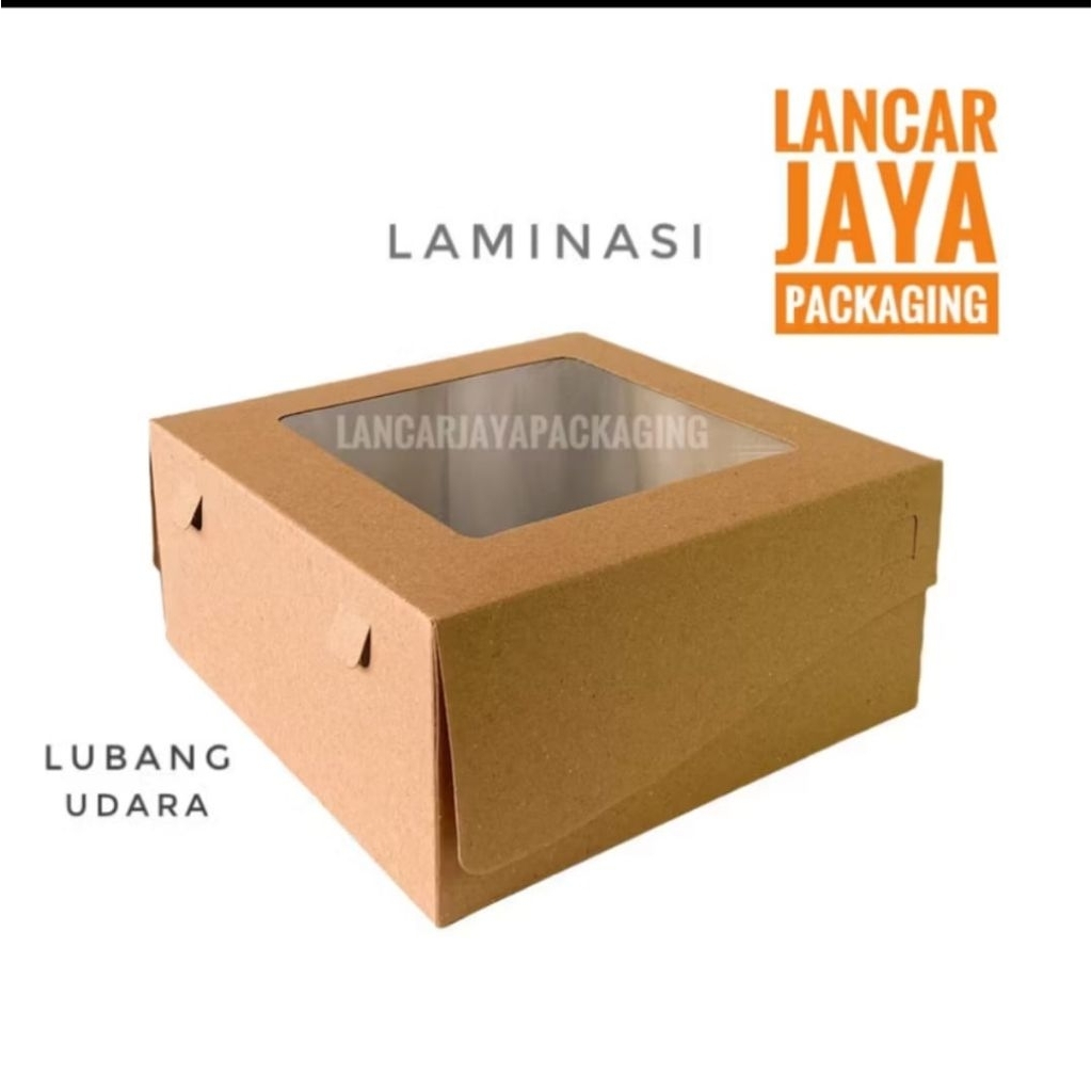 

box kotak kue cake chiffon Kraft jendela