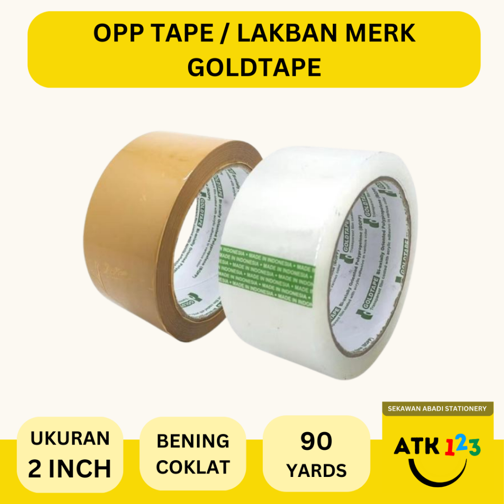 

GOLDTAPE OPP Tape Isolasi Plakban Lakban Coklat / Bening Goldtape 48mm x 90 yards
