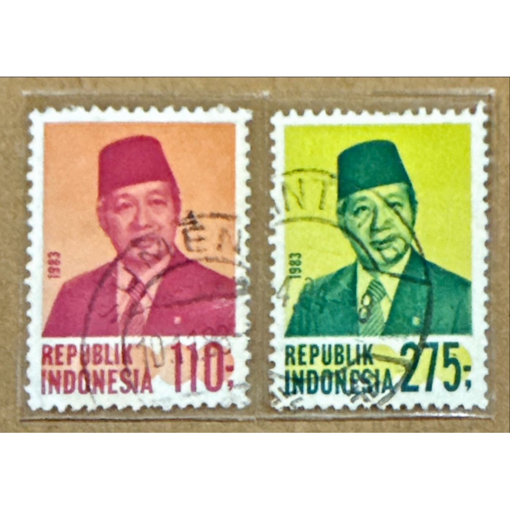 

(BA) PRANGKO INDONESIA 1983 PRESIDEN SOEHARTO 2V COMPLIT SET USED.