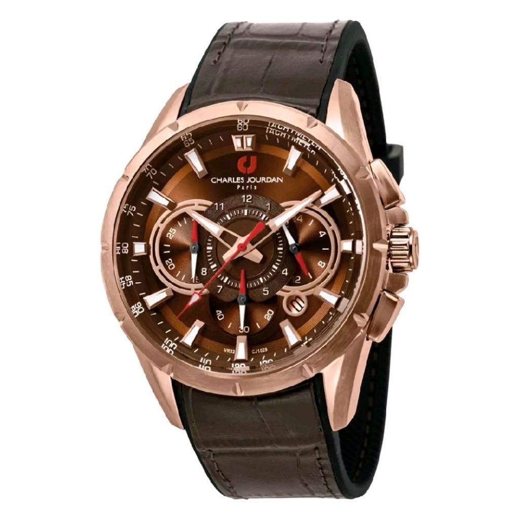 Charles Jourdan CJ 1029-1542 Jam Tangan Pria Analog Strap Leather/ Kulit Original