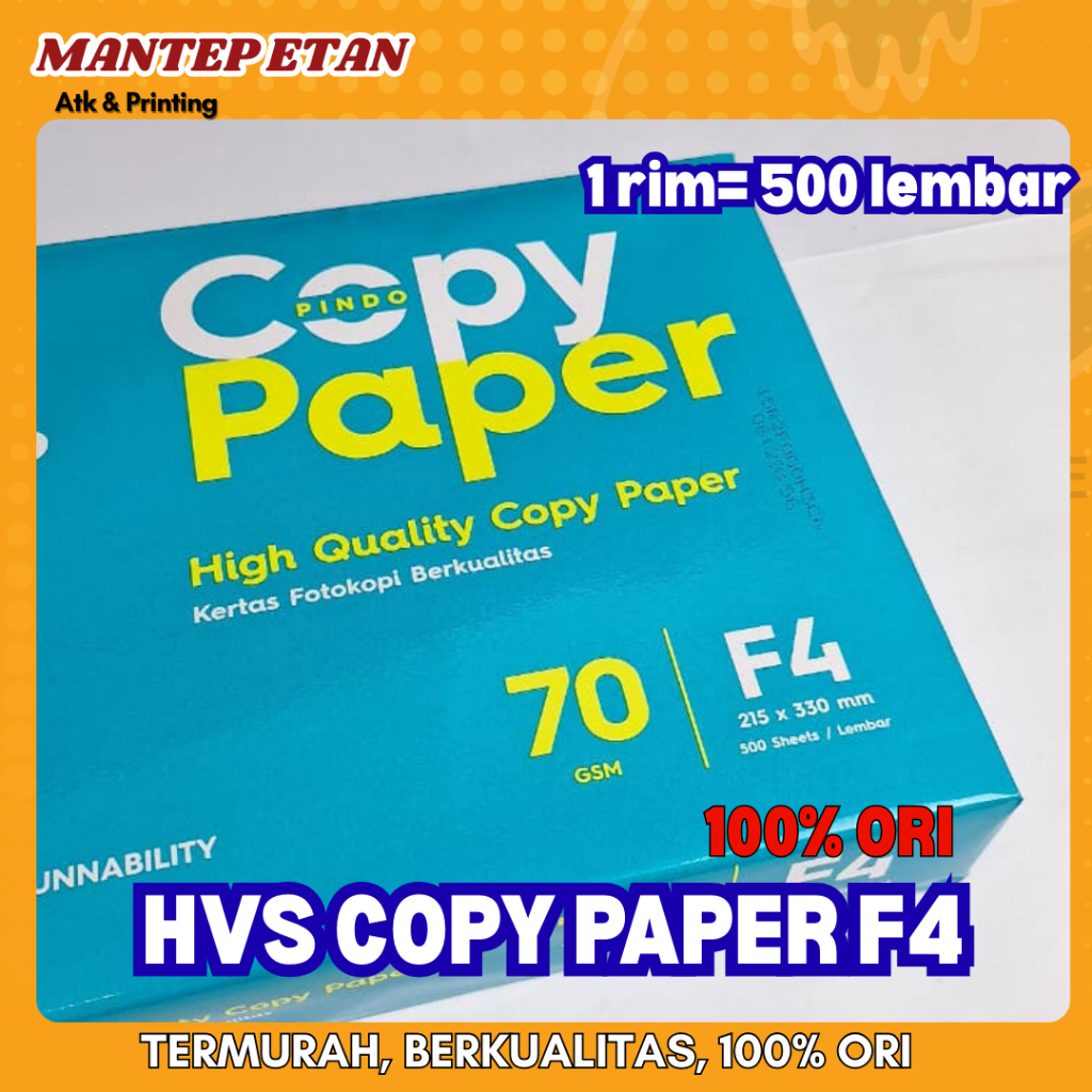 

[FLASH SALE] HVS COPY PAPER F4 70GSM PUTIH UNTUK PRINT/FOTOCOPY 100% ORI