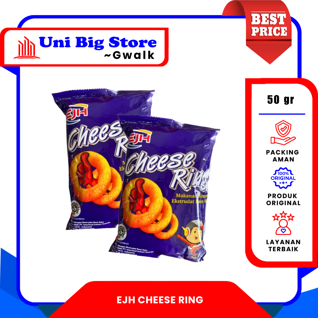 

EJH CHEESE RING SNACK KERIPIK - 50 gr