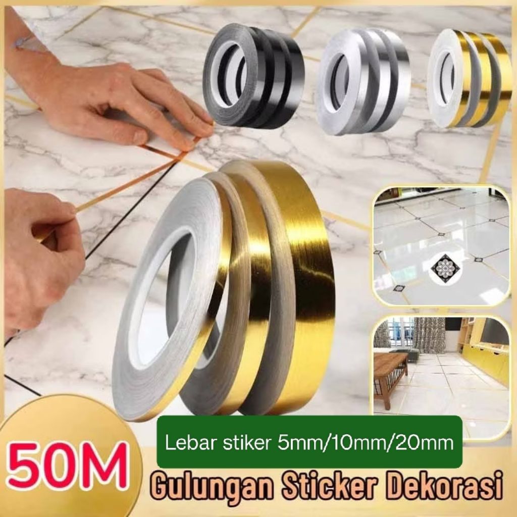 Stiker list dekorasi pembatas keramik wall moulding dinding