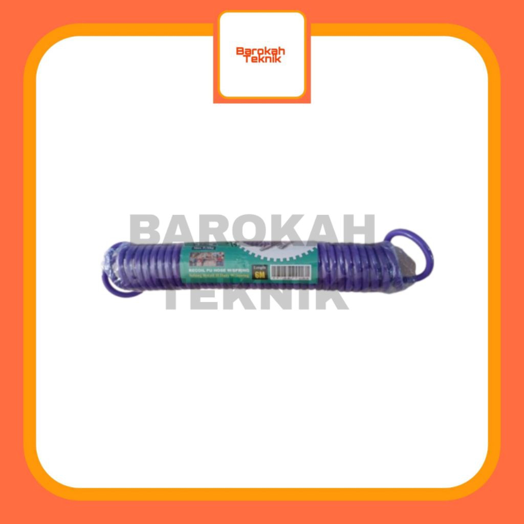 Wipro Selang Spiral Recoil PU Heavy Duty / Selang Kompresor + Coupler 6M Wipro