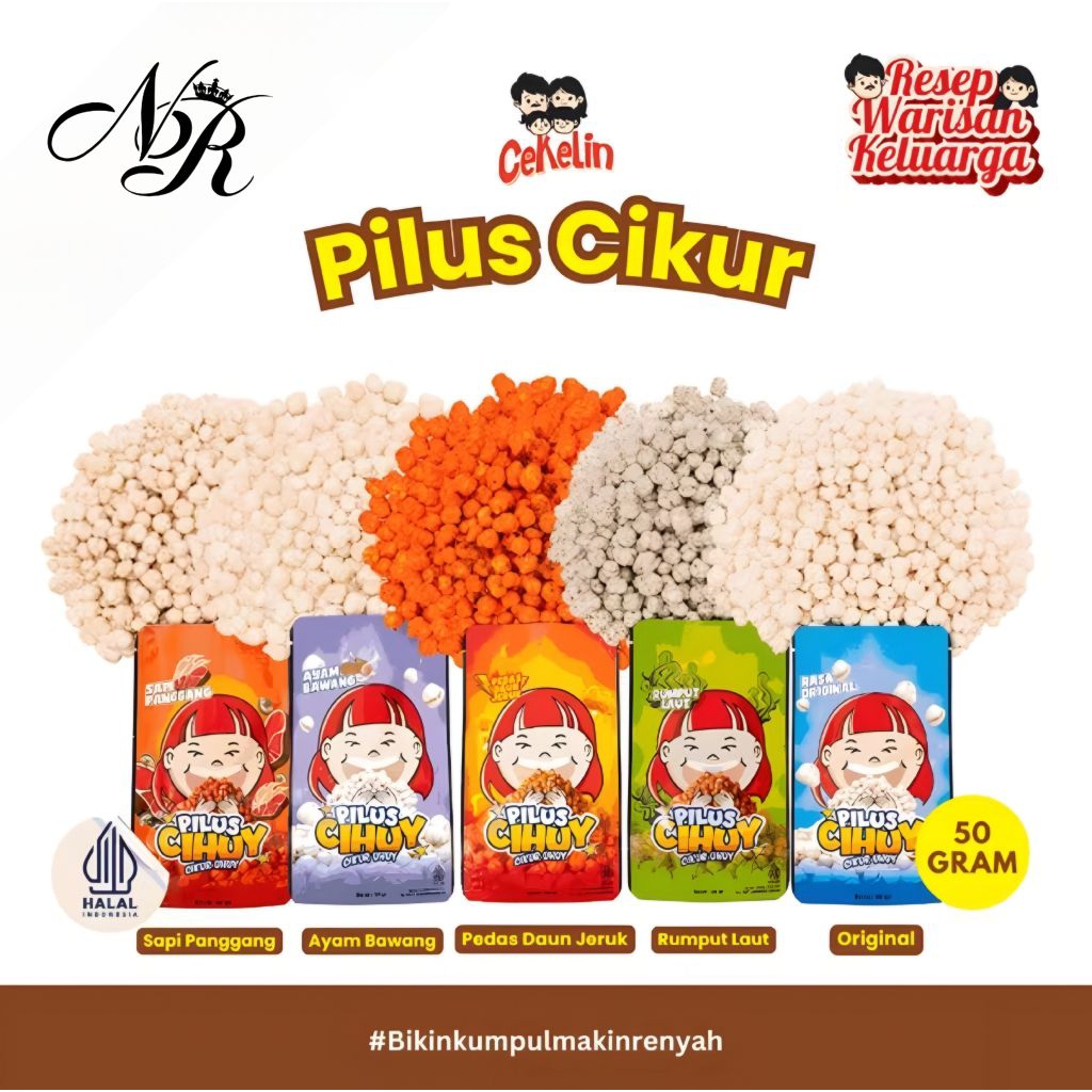 

Cemilan CEKELIN Pilus Cikur - isi 50gr Aneka Rasa