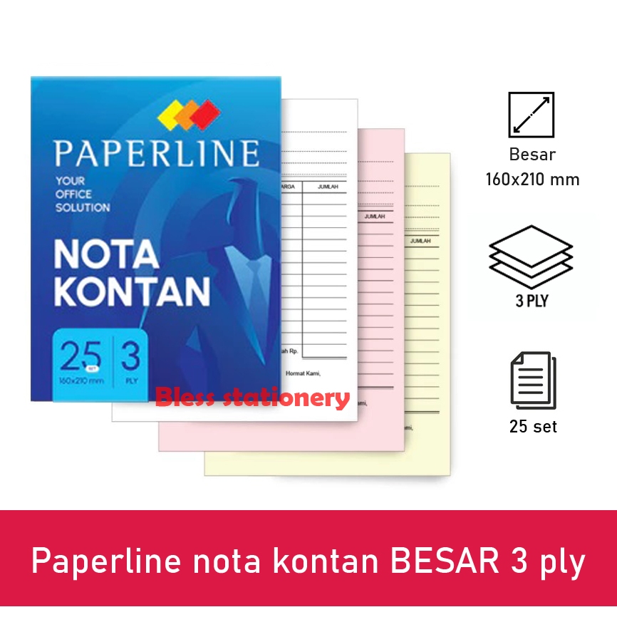 

Buku nota Paperline 3 ply BESAR Buku nota kontan 3 rangkap buku nota NCR buku bon rangkap 3