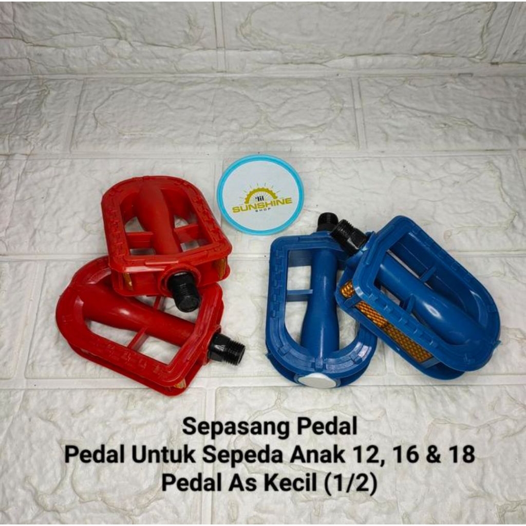 Pedal As Kecil Sepeda Anak Ukuran 12 16 dan 18 Ada Reflektor Crank Gir Tengah As Tengah As Langsung