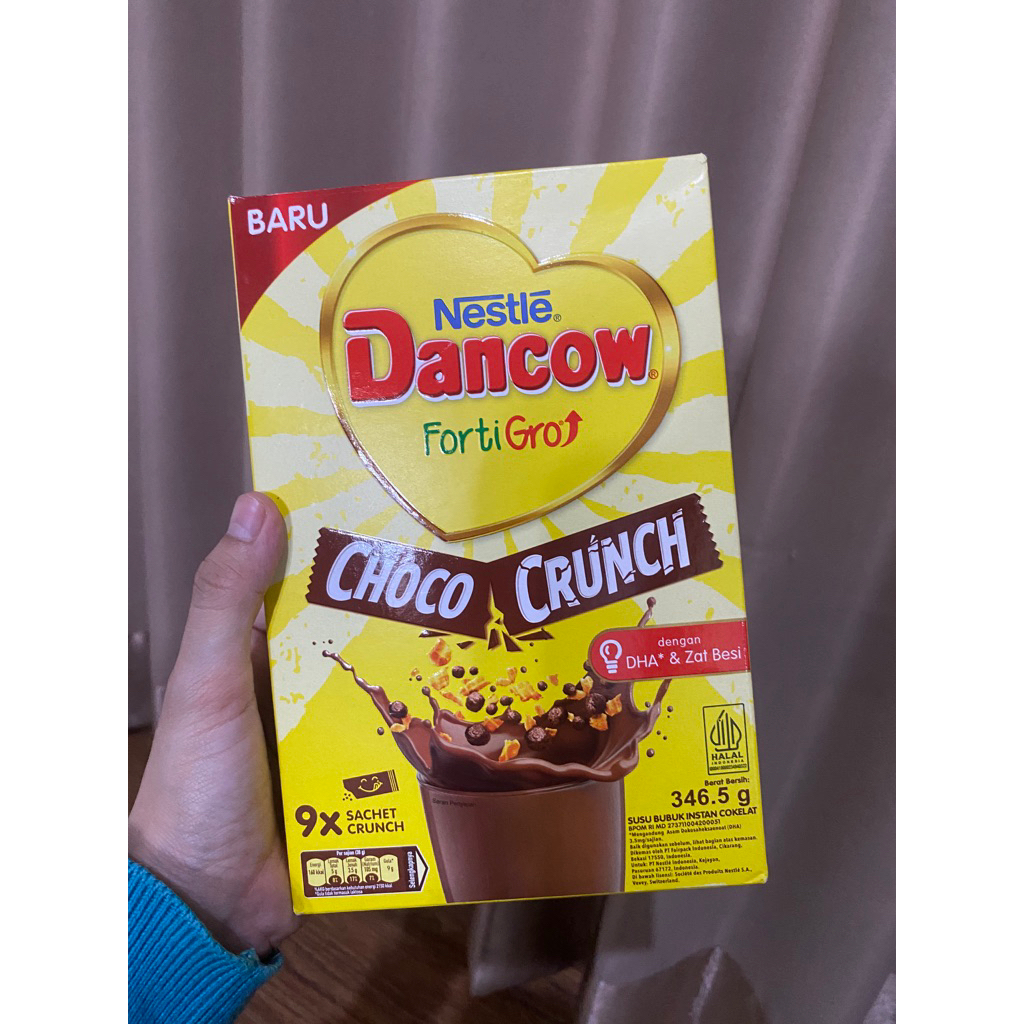 

Dancow Fortigro Susu Bubuk Instan Cokelat Crunch 346.5 Gram