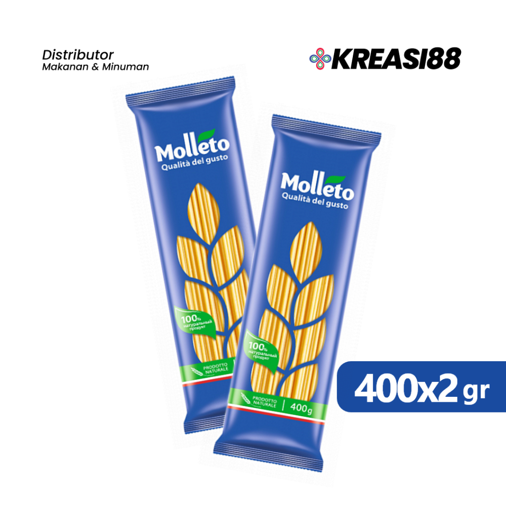 

[BUY 1 GET 1] Molleto Spaghetti 400 gram / Pasta Spaghetti Spageti Spagetti Sphagetti Instan
