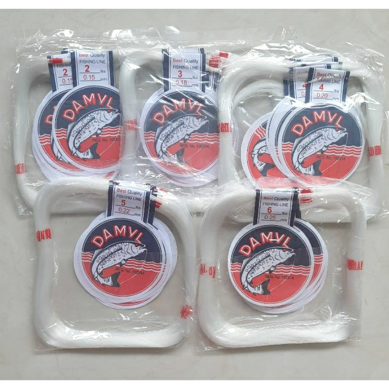 Senar pancing - Senar Damyl / Senar Damyl Warna Putih clear panjang 250M / Ukuran 2-10Lbs