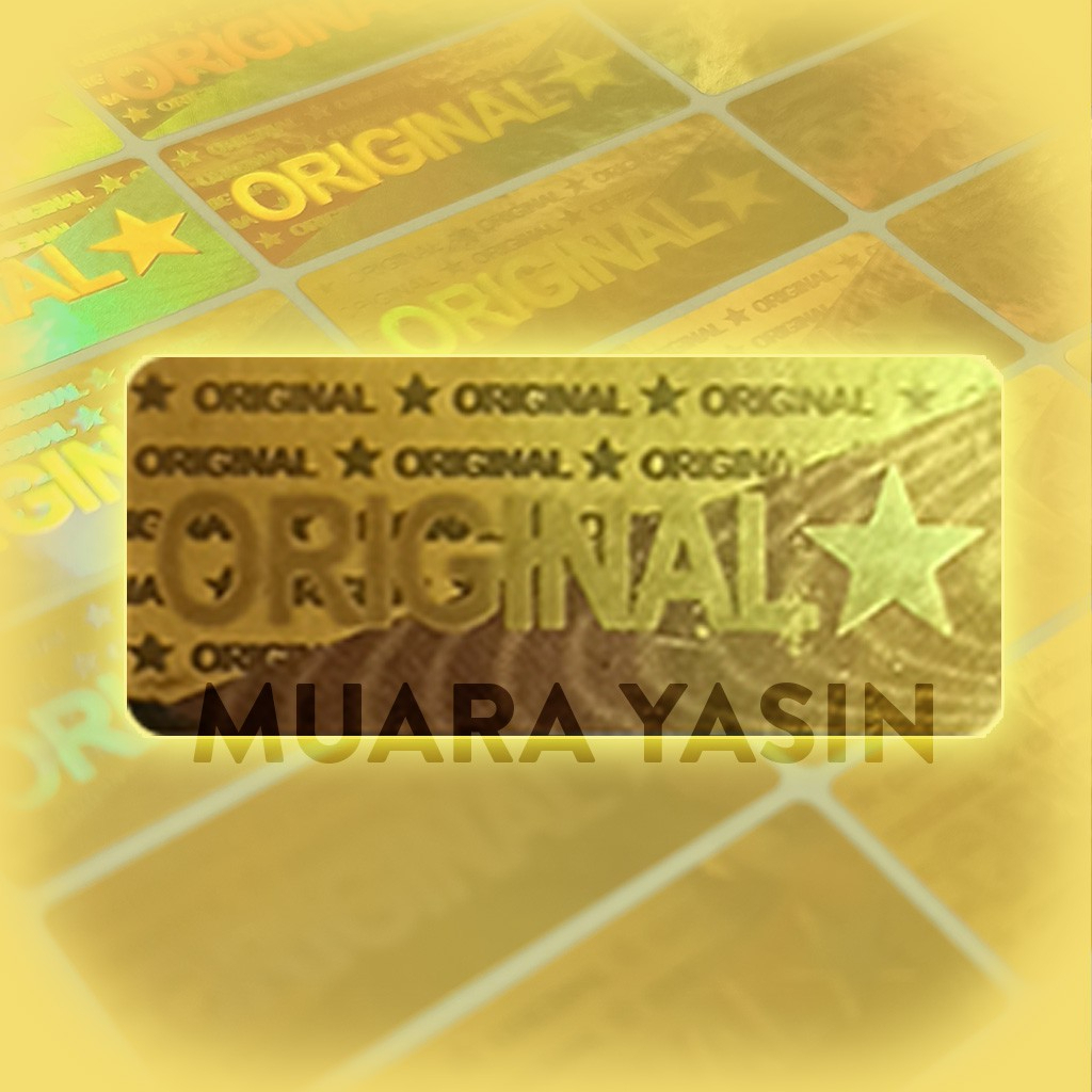 

Stiker Hologram Original Bintang GOLD 3,5x1,5 cm