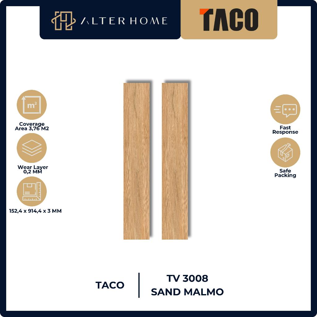 TACO LANTAI VINYL 3 MM MOTIF KAYU WOOD SERIES | TV 3008 - SAND MALMO | 152,4 x 914,4 MM | 24 PCS (3,
