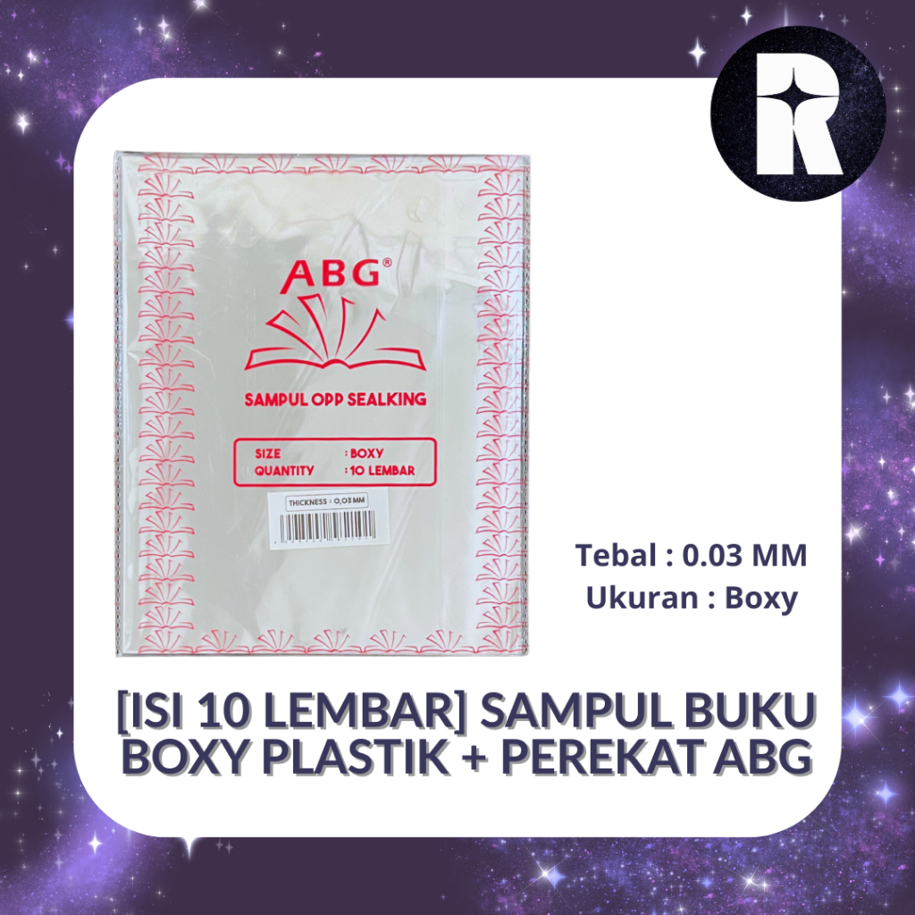 

SAMPUL BUKU PLASTIK UKURAN BOXY + PEREKAT