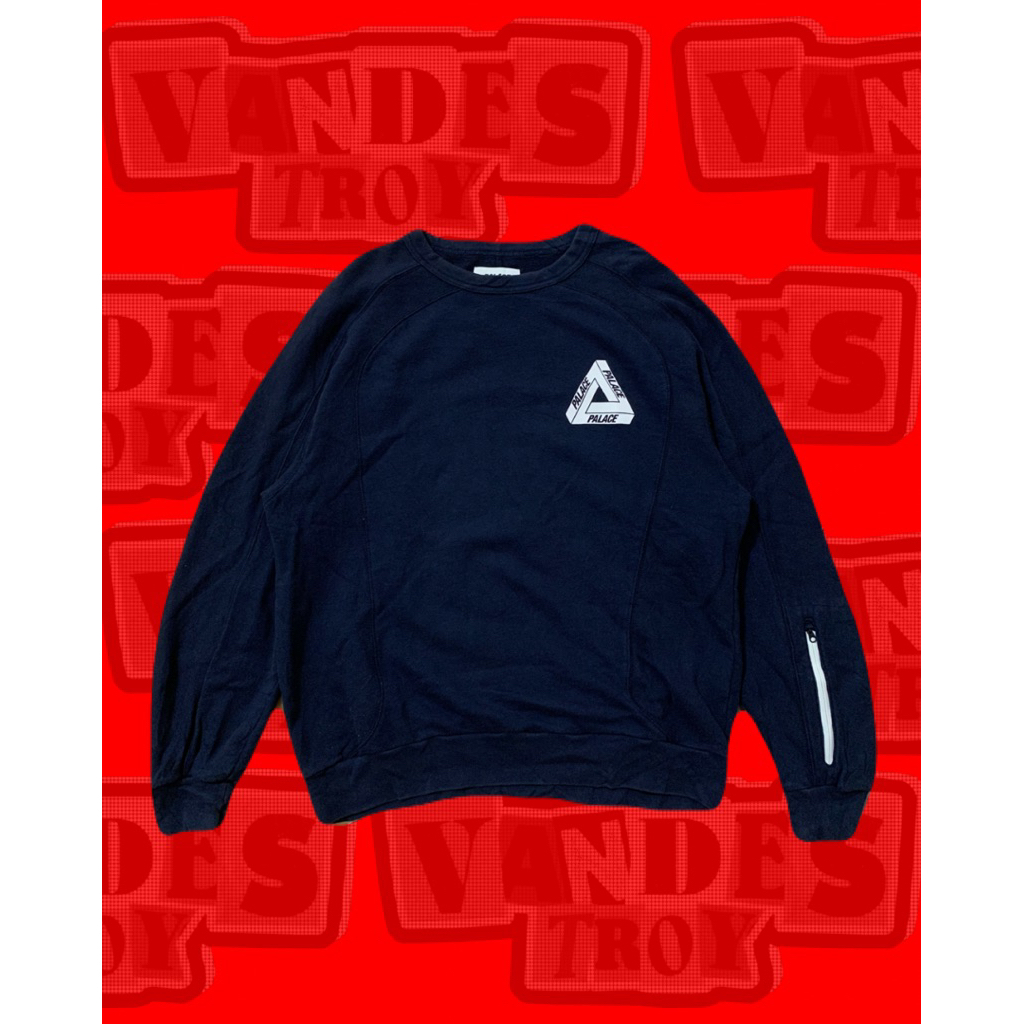 Palace Techie Freg Crew Sweatshirt Navy Used Second
