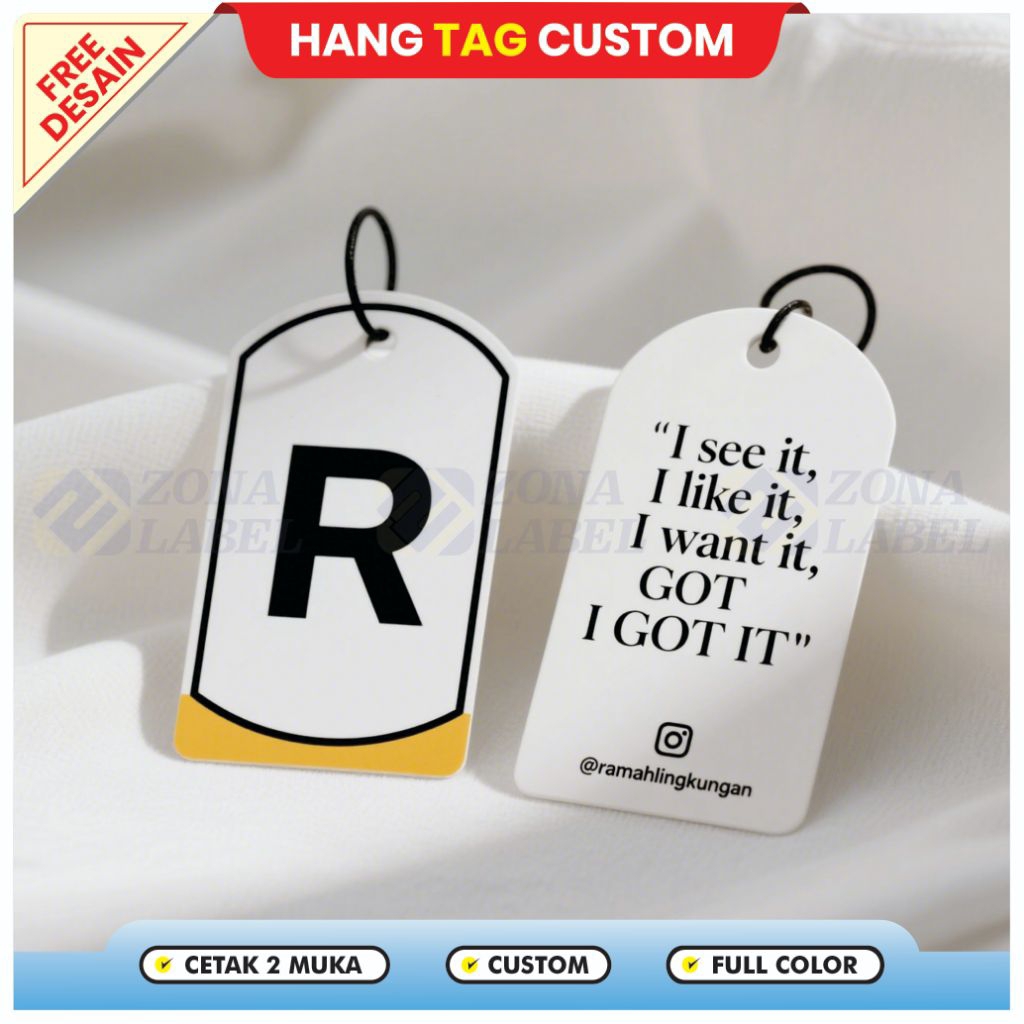 

( Free Desain ) Label Hangtag Baju / Hang Tag Baju / Hang Tag Custom / Hang Tag Premium