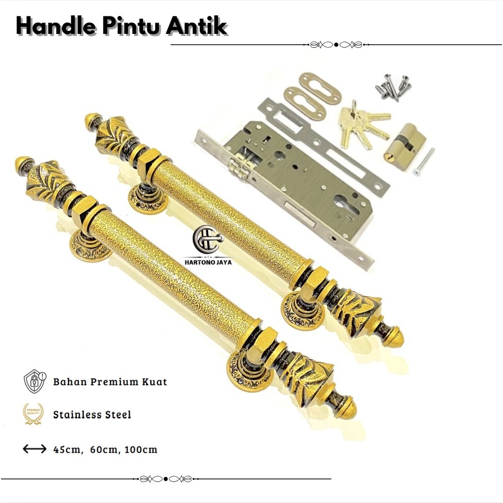 Handle Pintu Antik Tarikan Pintu Antik Minimalis Elegan Mewah, Handle Pintu Tempel Nanas Antik