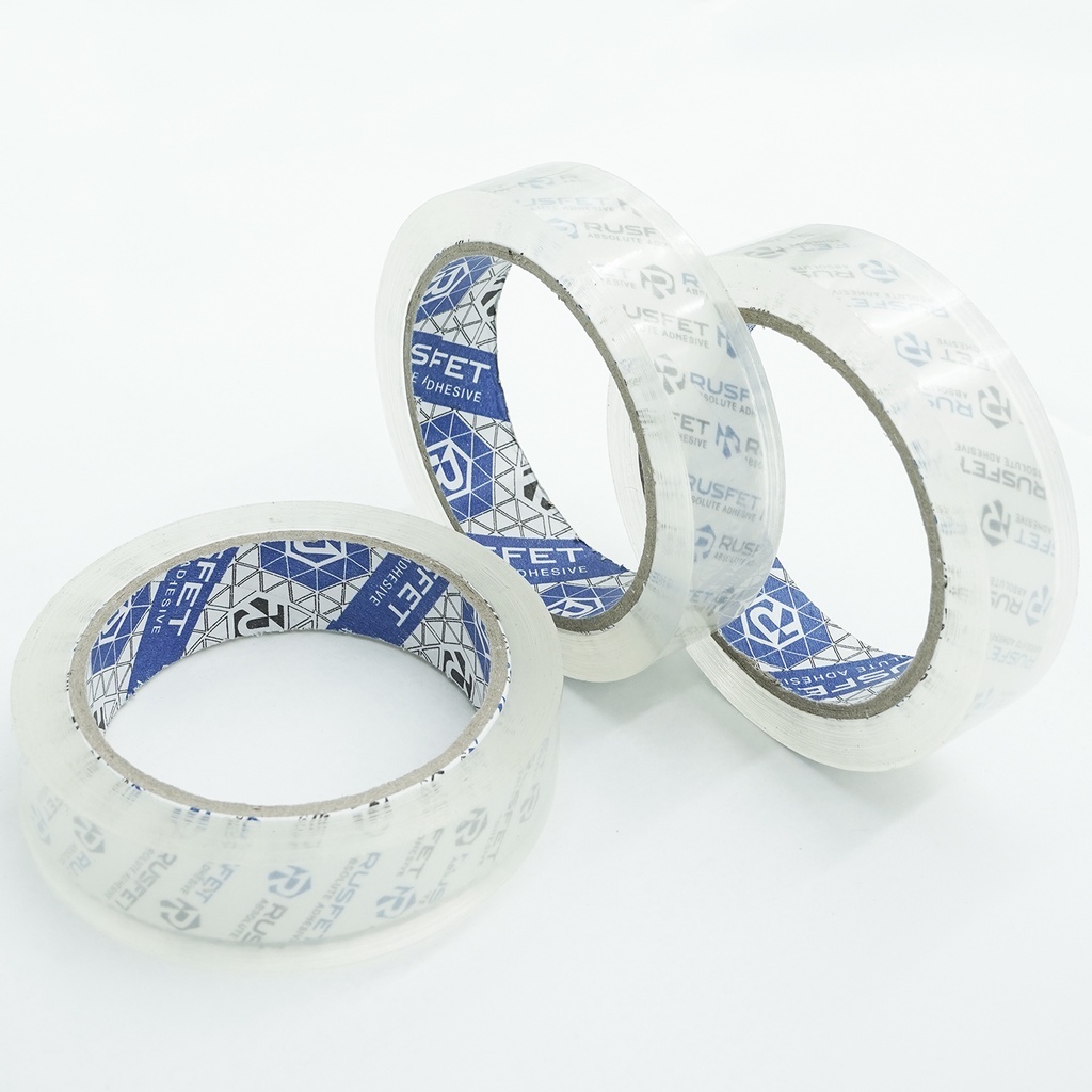 

Lakban isolasi Solatip 12mm x 72yard OPP Tape RUSFET Plakban / SATUAN - Bening