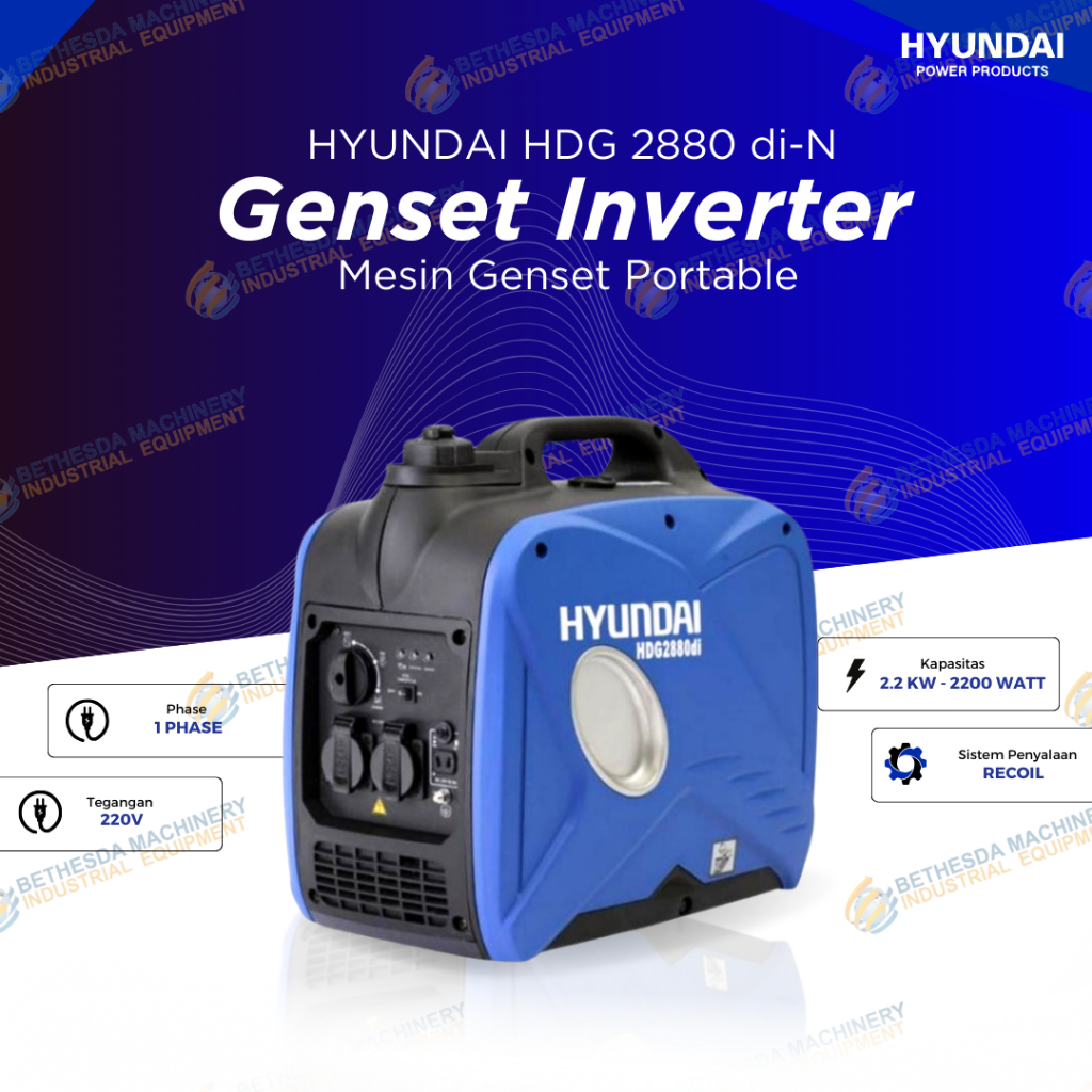Genset 2000 watt. 2kw inverter generator silent HYUNDAI