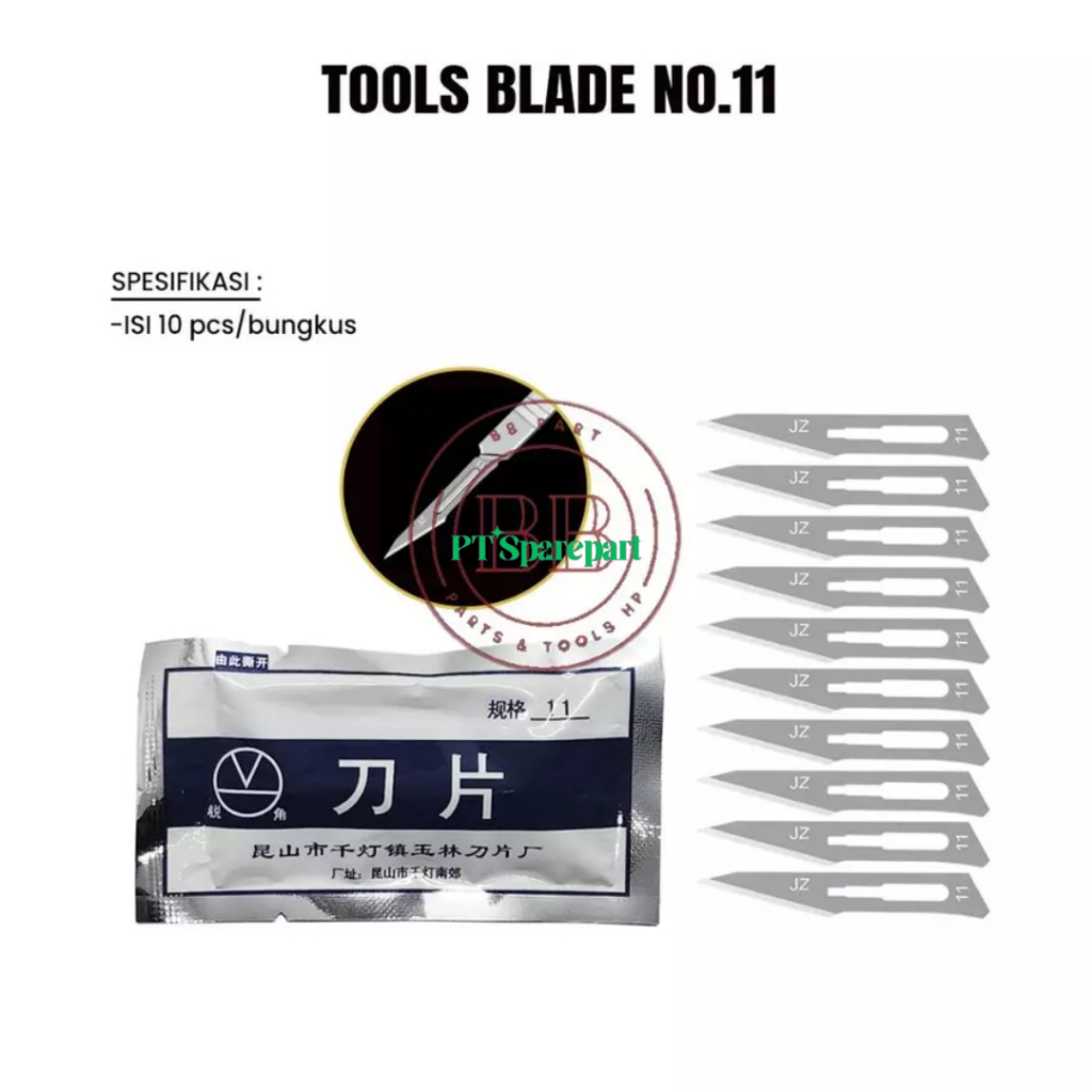 

Refill Mata Pisau JB No.11 isi 10pcs for Servis IC Ukir Surgical Blade Precision Knife