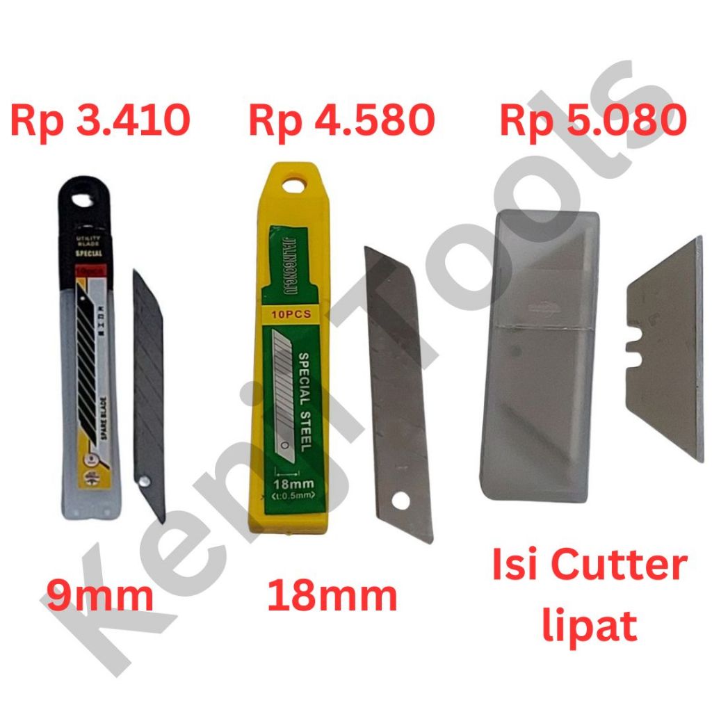 

Refill Isi Pisau Cutter 10 pcs Besar 18mm Kecil 9mm Lipat Gypsum/ Isi Kater Murah
