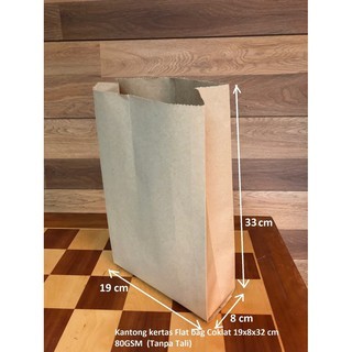 

100 PCS Paperbag Flat Kantong baju Kertas Coklat 19x8x33 lukis souvenir