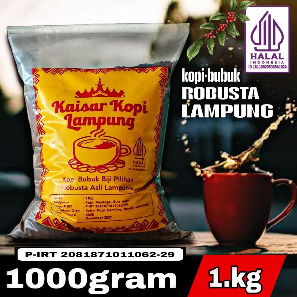 

kopi bubuk Robusta Lampung 1000gram