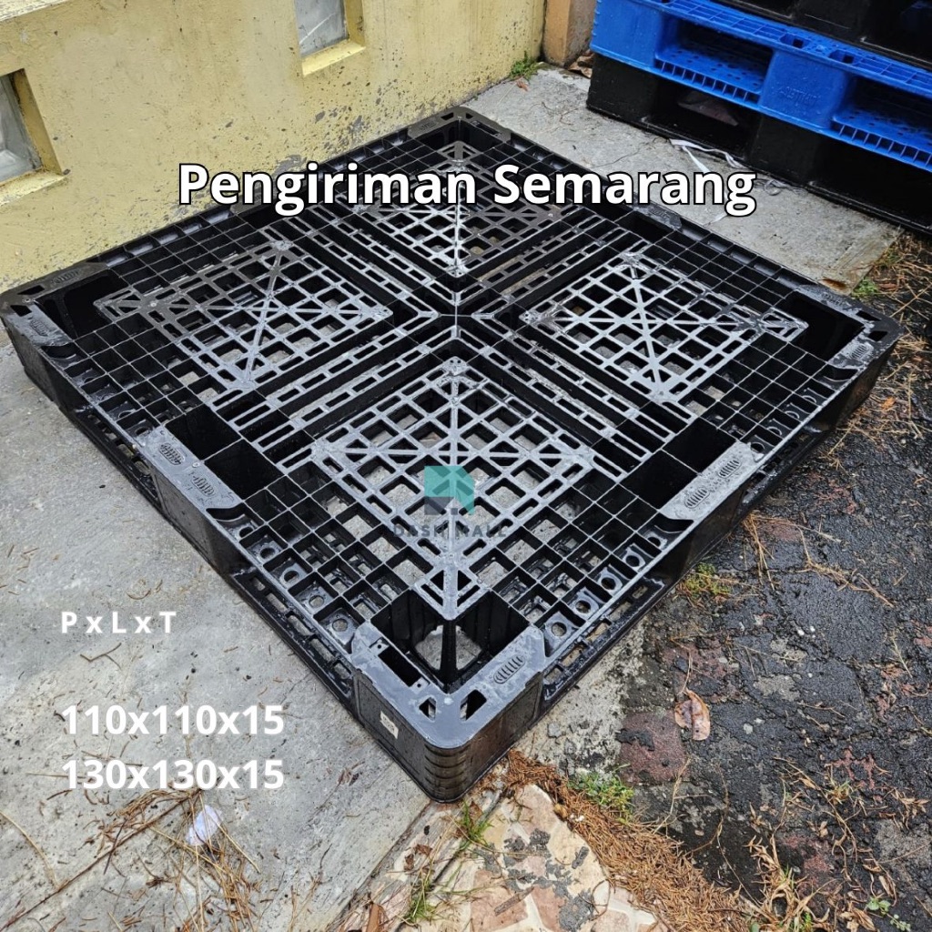 Palet Plastik Bekas Kokoh Kuat 10.000 kg / Pallet Plastik Alas Inventory Gudang 10 ton 110x110x15 da