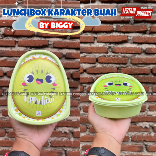 ( 6 PCS ) LUNCHBOX KARAKTER BUAH BIGGY | LUNCBOX ANAK | KOTAK BEKAL | WADAH BEKAL | MISTING | BISTIN