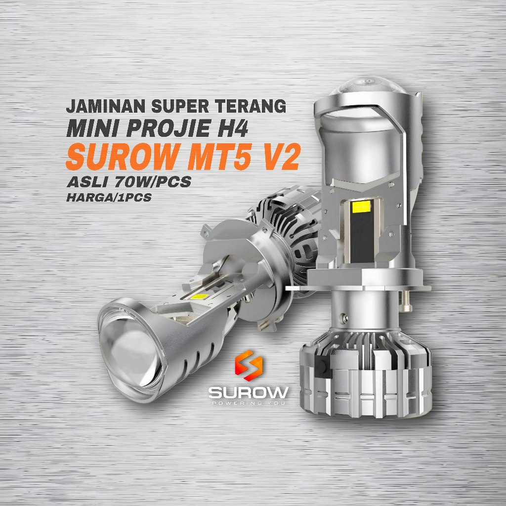 Lampu LED Mobil Motor H4 Mini Projector Sorot Terang 70 Watt