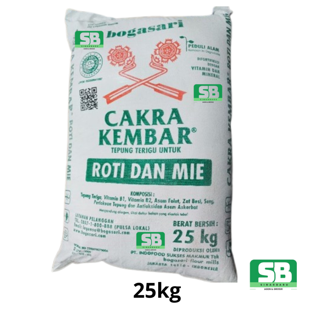 

TERIGU CAKRA KEMBAR KEMASAN 25 KG SATU BALL BOGASARI