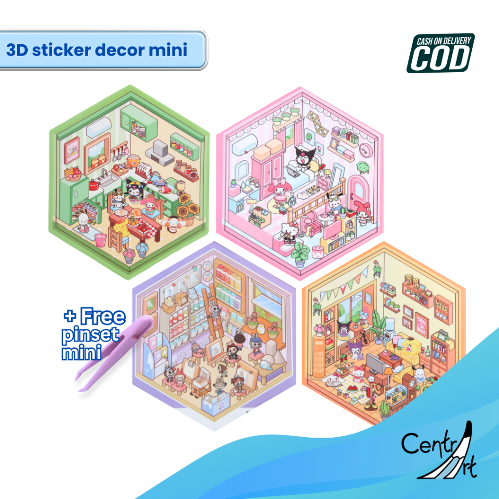 

3D stiker decor landscape mini | Art and craft | Sanrio | Labubu | momo