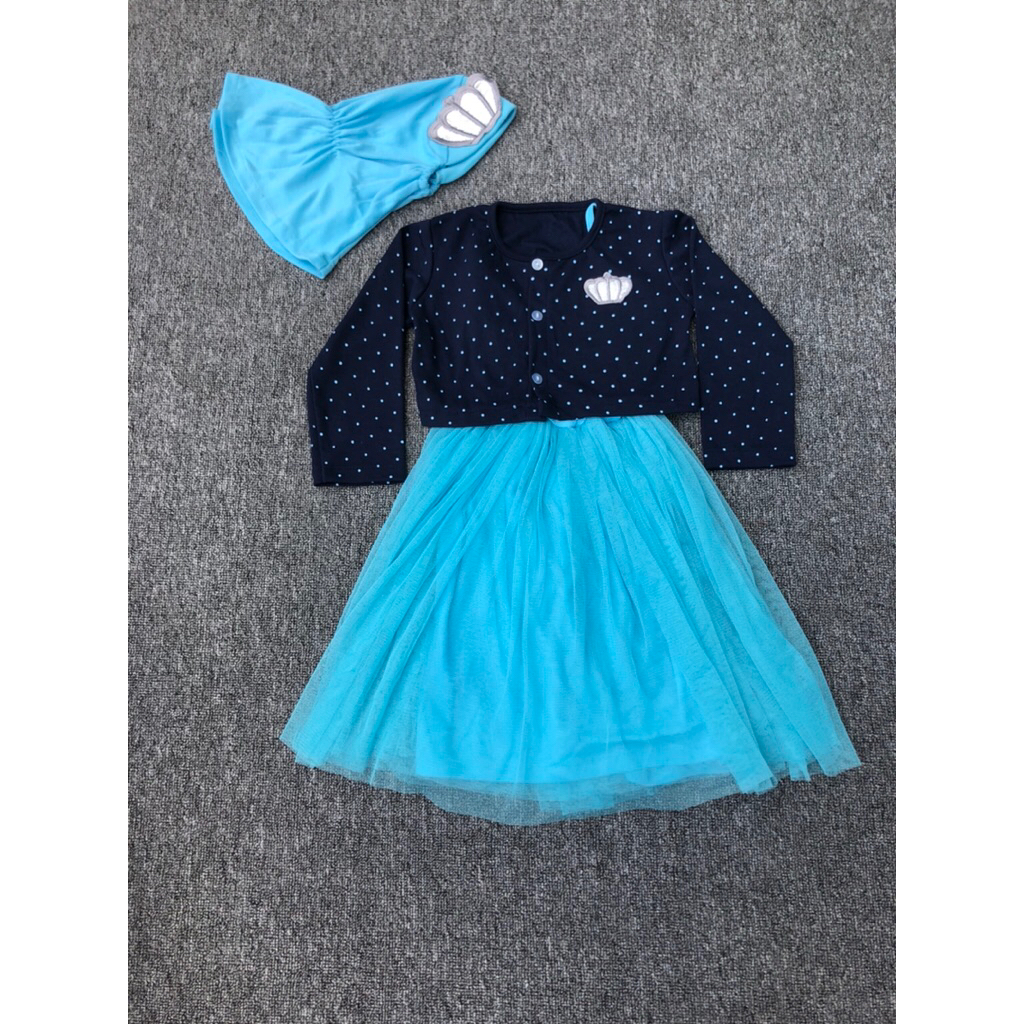 One set Gamis Anak/Gamis Anak tutu/gamis perempuan/gamis kekinian