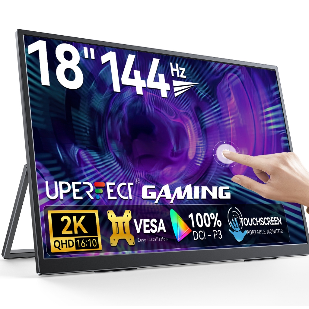 UPERFECT Portable Monitor for Laptop 18inch /2K/Touchscreen/144Hz IPS