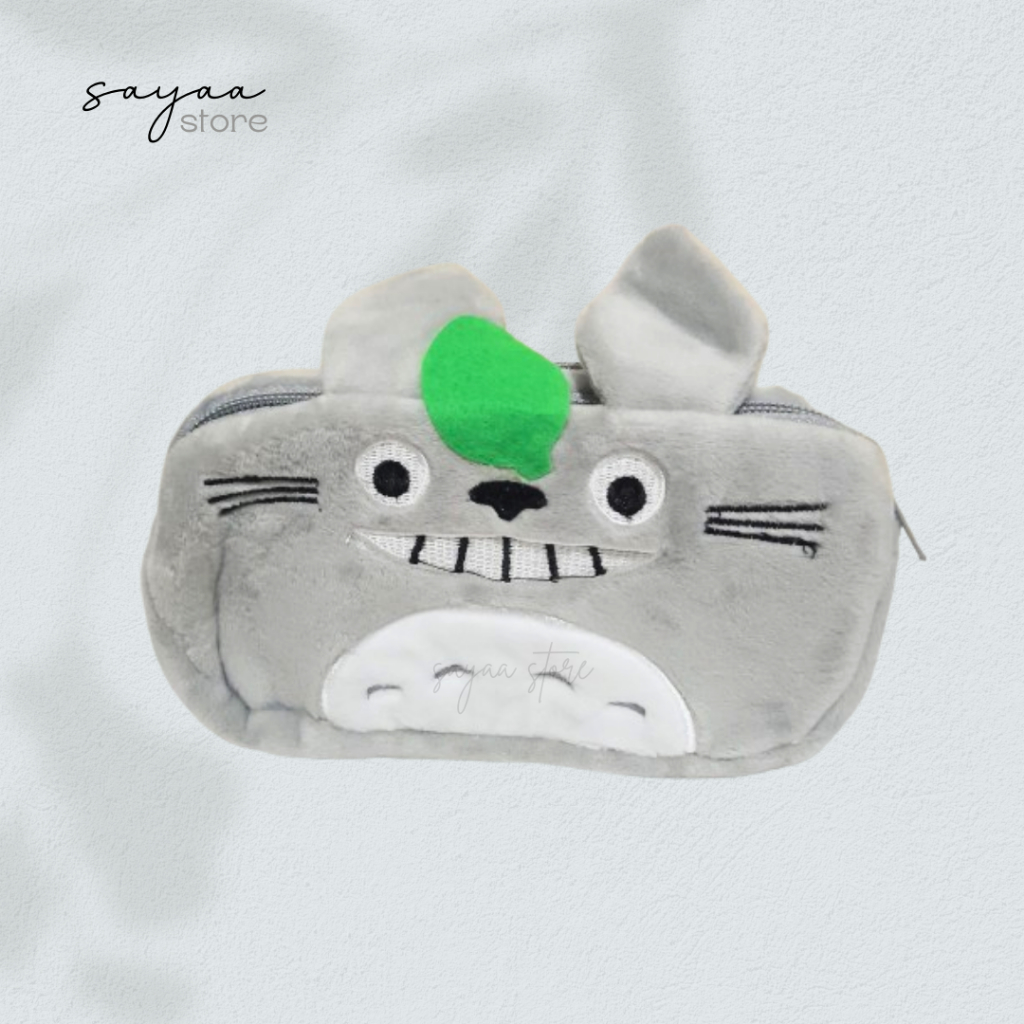 

Totoro Pouch Smile Pencil Case Pencase Tempat Pensil Plush Stuff - 2 Resleting